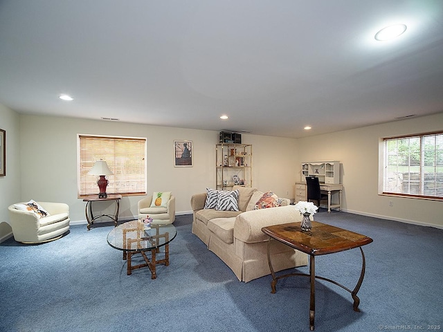 3 Timberland Way Unit 3, Beacon Falls, CT 06403 - living room with dark colored carpet, recessed lighting, and baseboards
