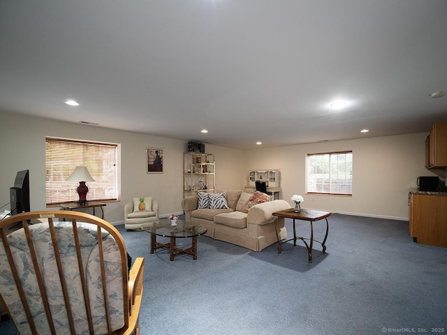 3 Timberland Way Unit 3, Beacon Falls, CT 06403 - living area with dark colored carpet, recessed lighting, and baseboards