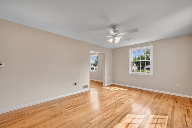 170 Morningside Dr E, Bristol, CT 06010 - unfurnished room with baseboards, ceiling fan, and light wood finished floors