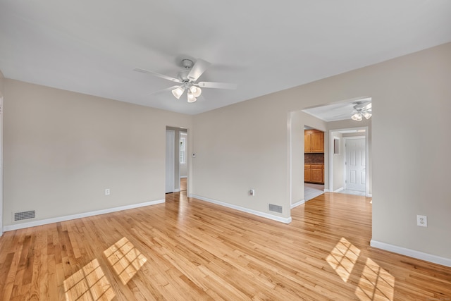 170 Morningside Dr E, Bristol, CT 06010 - empty room with ceiling fan, baseboards, and light wood-style flooring
