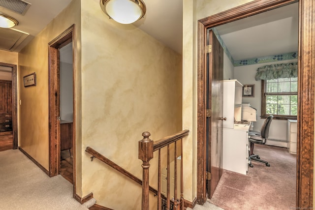 31 Country Ridge Dr, Monroe, CT 06468 - corridor with carpet flooring, an upstairs landing, and an office area