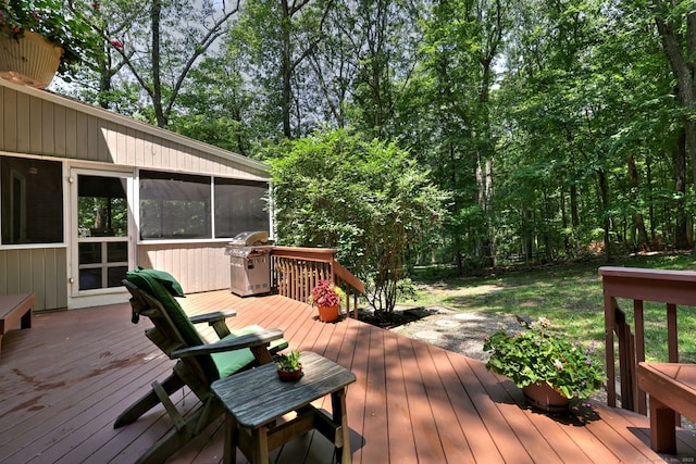 31 Country Ridge Dr, Monroe, CT 06468 - wooden terrace featuring area for grilling and a sunroom