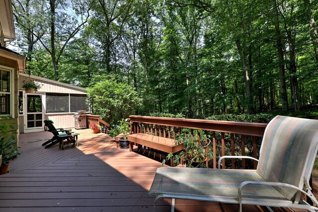 31 Country Ridge Dr, Monroe, CT 06468 - wooden terrace featuring a sunroom and area for grilling