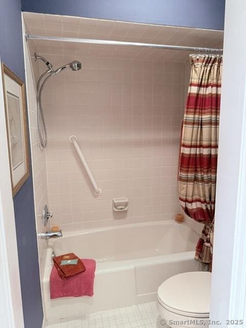 12 Heritage Crst Unit E, Southbury, CT 06488 - full bathroom with shower / tub combo and tile patterned floors