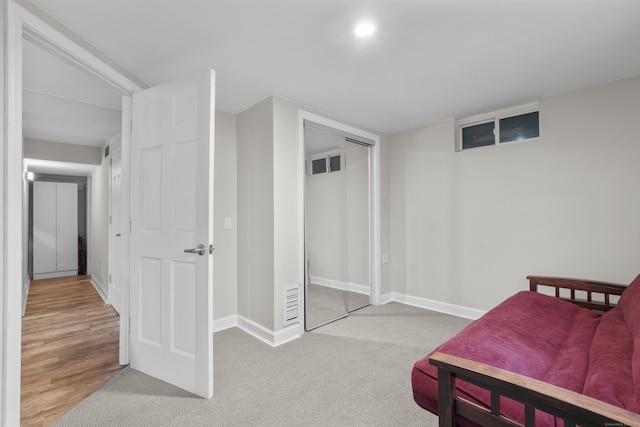 23 Rockmeadow Rd, Norwalk, CT 06850 - carpeted bedroom with baseboards, a closet, and recessed lighting