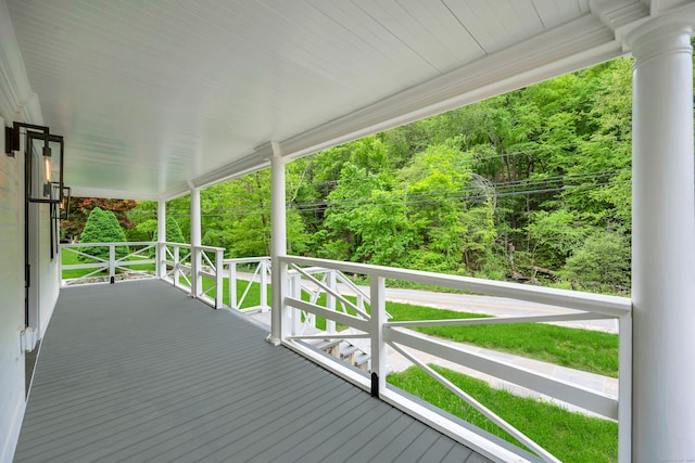 153 Valley Forge Rd, Weston, CT 06883 - wooden deck featuring a view of trees