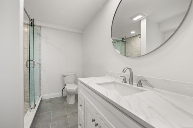 46 Park St, New London, CT 06320 - bathroom featuring vanity, a shower stall, toilet, and baseboards