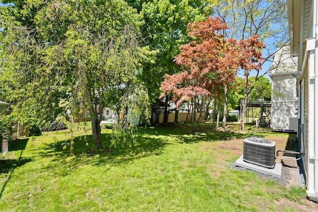 46 Park St, New London, CT 06320 - view of green lawn featuring central air condition unit