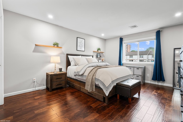 92 Lafayette St Apt 5, Stamford, CT 06902 - bedroom featuring dark wood-style flooring and recessed lighting