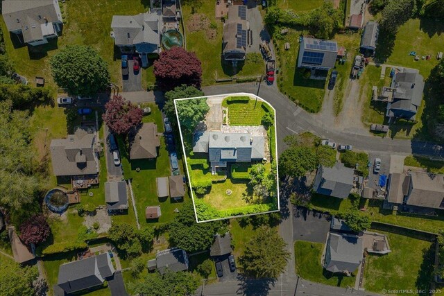 17 Wild Rose Pl, Waterford, CT 06385 - aerial perspective of suburban area with property parcel outlined