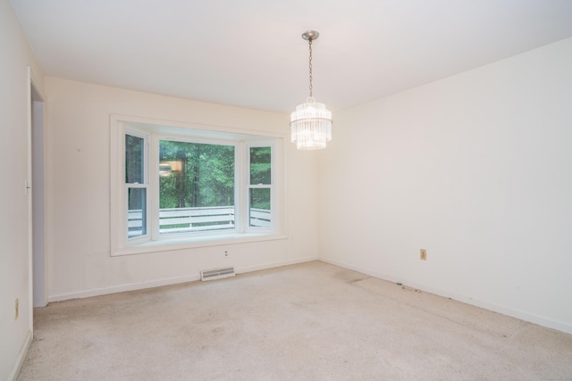 35 Chestnut Hill Rd, Simsbury, CT 06092 - carpeted spare room featuring a chandelier and baseboards