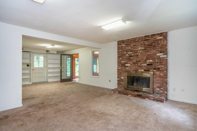 35 Chestnut Hill Rd, Simsbury, CT 06092 - unfurnished living room featuring carpet floors and a fireplace