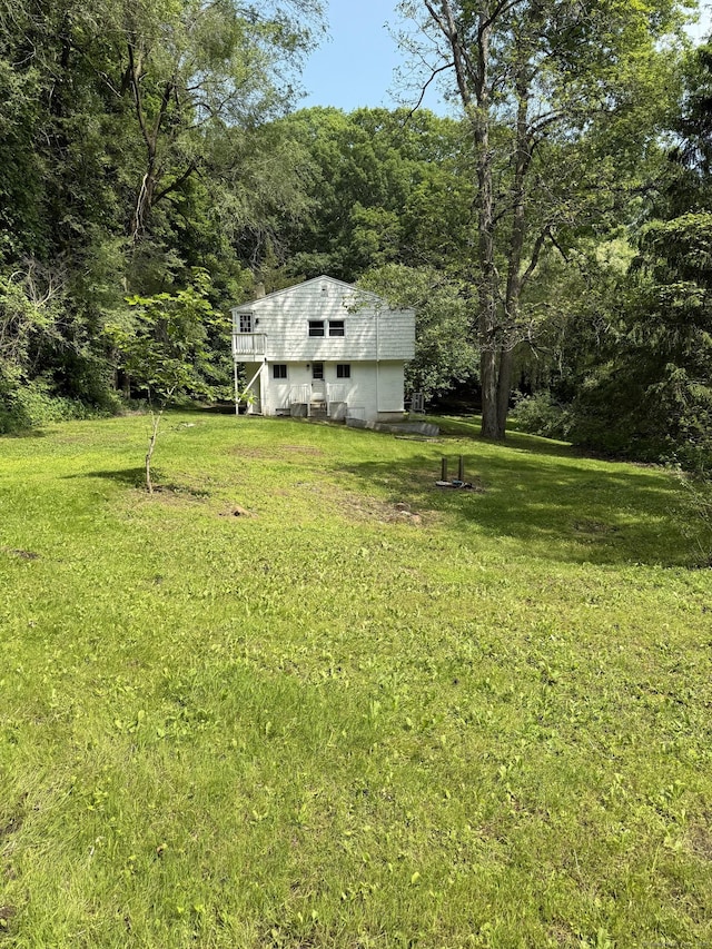116 Howd Rd, Durham, CT 06422 - view of grassy yard featuring a forest view