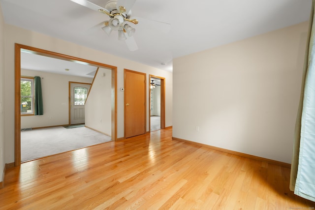 42 Cindy Ln, Groton, CT 06355 - unfurnished room featuring ceiling fan and light wood finished floors
