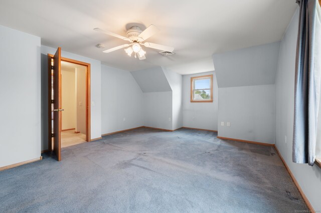 42 Cindy Ln, Groton, CT 06355 - bonus room with carpet floors, a ceiling fan, and vaulted ceiling