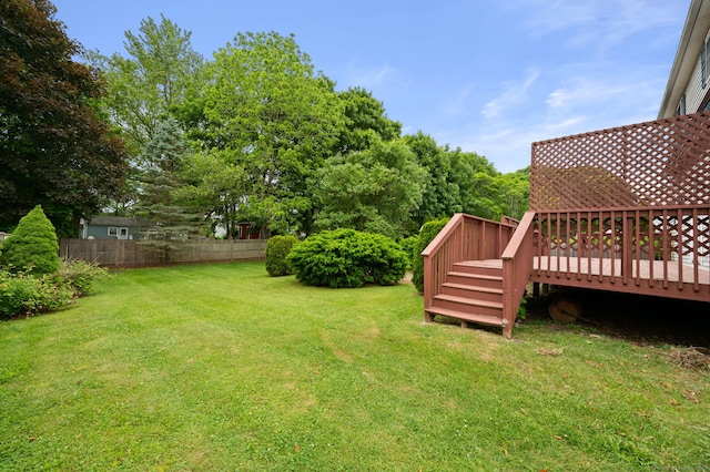 42 Cindy Ln, Groton, CT 06355 - view of yard featuring a deck