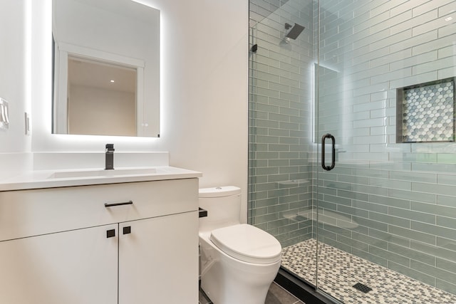 22 Limekiln Rd, Redding, CT 06896 - bathroom with toilet, a stall shower, and vanity