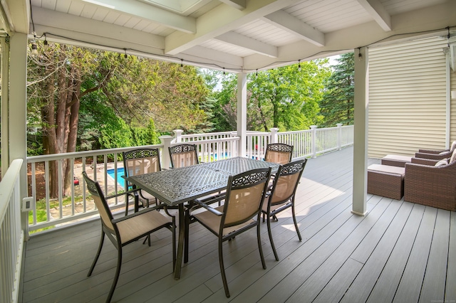 156 Main St, Ridgefield, CT 06877 - deck featuring outdoor dining area