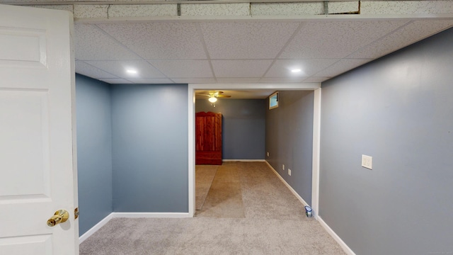 77 Bassett Rd, North Haven, CT 06473 - unfurnished room with carpet, a drop ceiling, baseboards, and recessed lighting