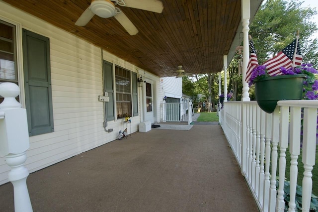 77 Bassett Rd, North Haven, CT 06473 - covered porch with ceiling fan
