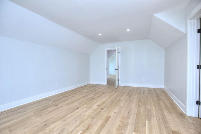 59 Thornhill Rd, Fairfield, CT 06824 - bonus room featuring lofted ceiling, light wood-style flooring, baseboards, and recessed lighting