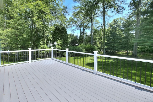 59 Thornhill Rd, Fairfield, CT 06824 - wooden deck with a lawn