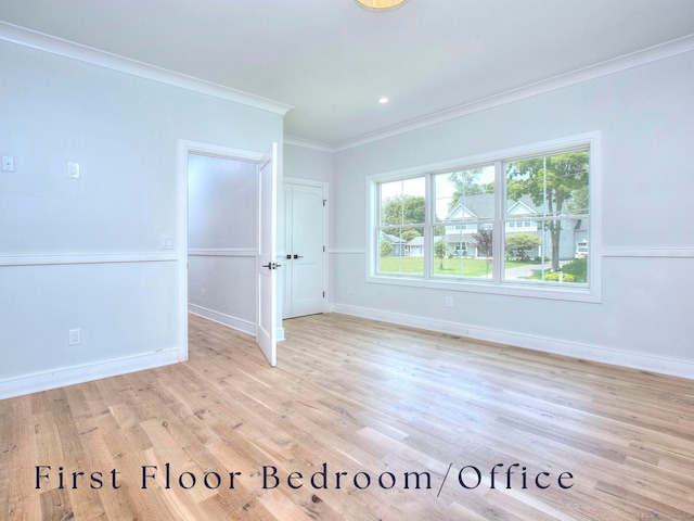 59 Thornhill Rd, Fairfield, CT 06824 - empty room featuring ornamental molding, wood finished floors, and baseboards