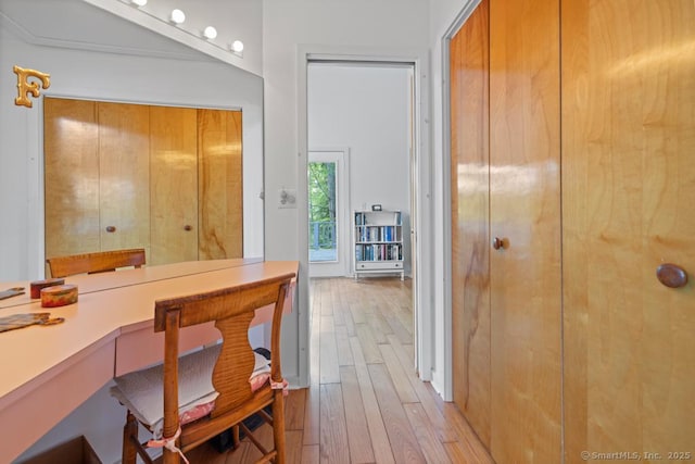159 Mountain Rd, Ridgefield, CT 06877 - corridor with an office area and hardwood / wood-style floors
