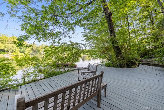 159 Mountain Rd, Ridgefield, CT 06877 - wooden terrace with a water view