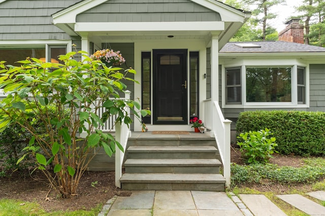 15 Hallsey Ln, Woodbridge, CT 06525 - doorway to property with a chimney