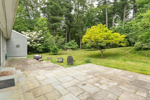 15 Hallsey Ln, Woodbridge, CT 06525 - view of patio / terrace featuring view of scattered trees