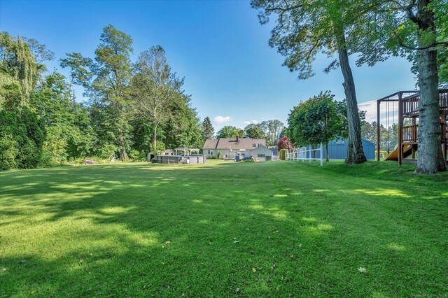 6 Victoria Rd, Portland, CT 06480 - view of green lawn with stairs