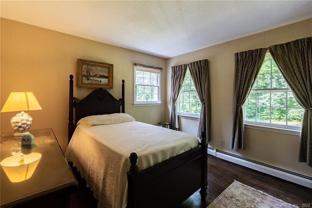 1493 Bucks Hill Rd, Southbury, CT 06488 - bedroom with a baseboard radiator and dark wood finished floors