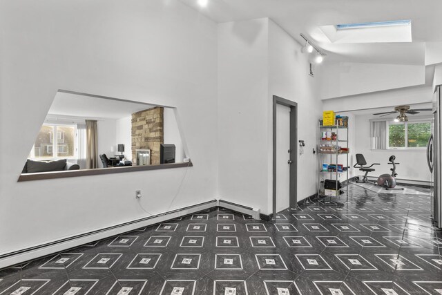 7 Lorma Ave, Trumbull, CT 06611 - hallway with high vaulted ceiling and a skylight