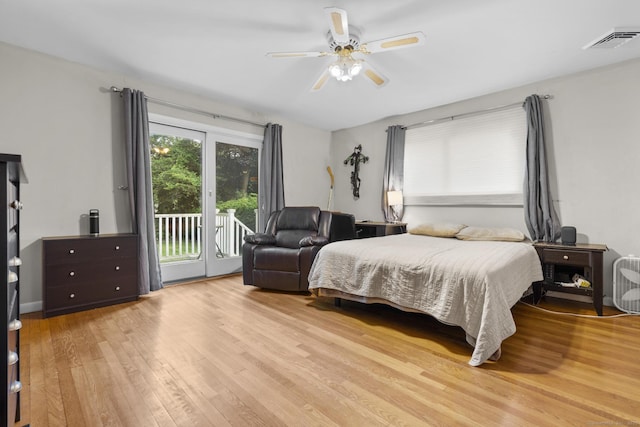 7 Lorma Ave, Trumbull, CT 06611 - bedroom featuring access to outside, wood finished floors, and ceiling fan