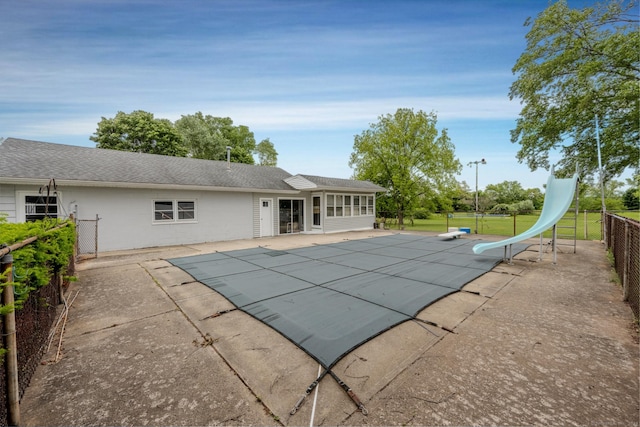 34 River St, East Haven, CT 06512 - view of pool with a water slide and a patio area