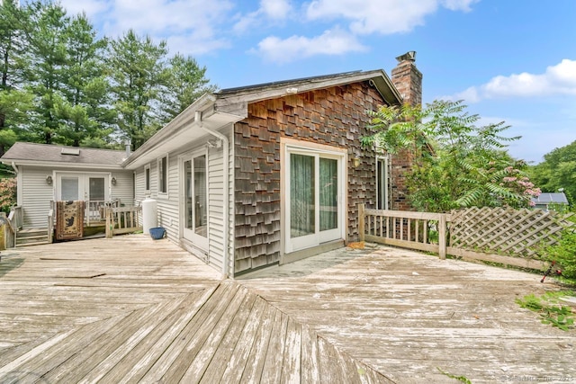 18 Robbie Rd, East Haddam, CT 06469 - wooden terrace featuring french doors