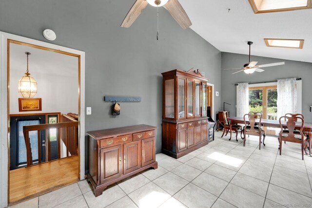 18 Robbie Rd, East Haddam, CT 06469 - foyer with ceiling fan, light tile patterned floors, and high vaulted ceiling