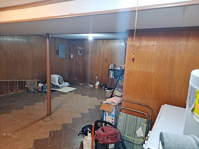 746 Hillside Ave, Hartford, CT 06106 - finished basement with wooden walls and electric panel