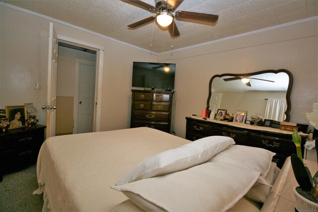 72 Brooker St, Torrington, CT 06790 - bedroom featuring carpet, ornamental molding, and a ceiling fan