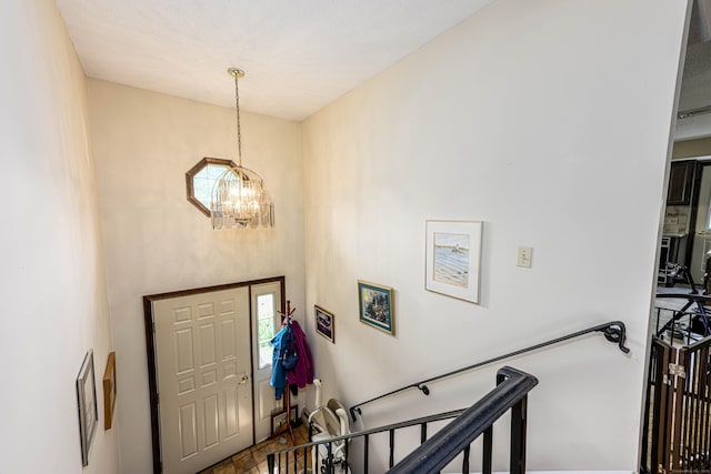 34 Cedar Rock Rd, Woodbridge, CT 06525 - foyer entrance with a chandelier and healthy amount of natural light