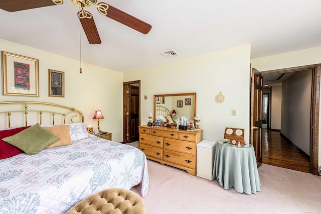 34 Cedar Rock Rd, Woodbridge, CT 06525 - bedroom with light colored carpet and a ceiling fan