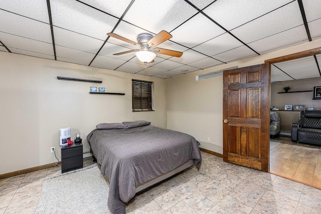 34 Cedar Rock Rd, Woodbridge, CT 06525 - bedroom featuring a drop ceiling, baseboards, and baseboard heating