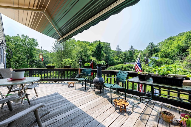 34 Cedar Rock Rd, Woodbridge, CT 06525 - wooden terrace featuring view of scattered trees