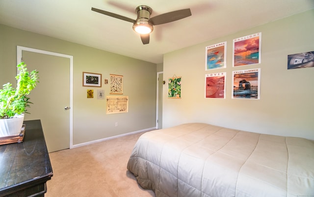 227 Thistle Ln, Southington, CT 06489 - bedroom with light colored carpet, baseboards, and a ceiling fan