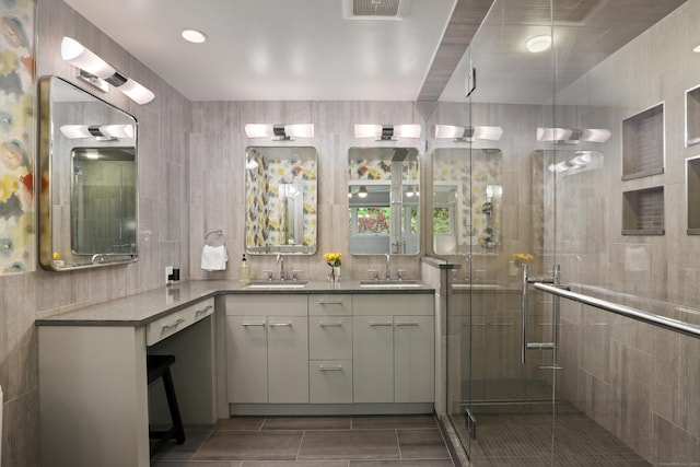 99 High Ridge Rd, Pound Ridge, NY 10576 - full bathroom with double vanity and a shower stall