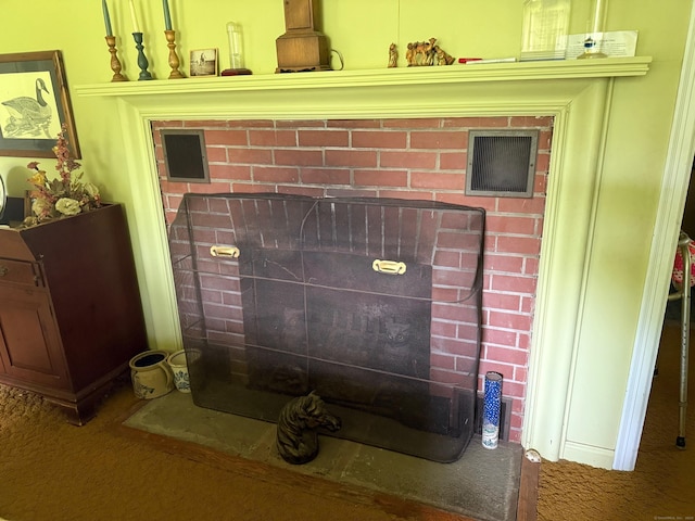789 Tuttle Ave, Hamden, CT 06518 - detailed view of a fireplace and carpet floors