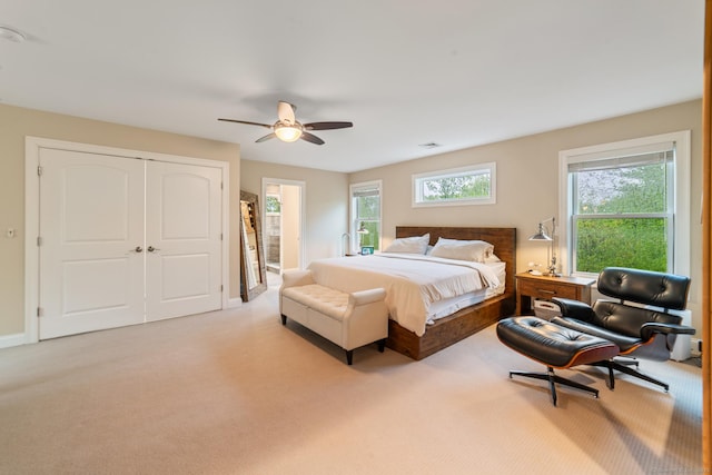 732 Hulls Hill Rd, Southbury, CT 06488 - carpeted bedroom featuring a ceiling fan, a closet, and baseboards