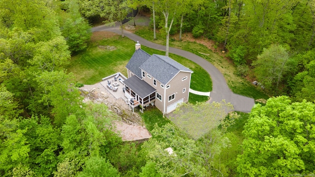 732 Hulls Hill Rd, Southbury, CT 06488 - view from above of property with a heavily wooded area