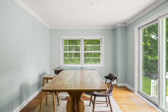 245 Riverside Ave, Torrington, CT 06790 - dining room with light wood finished floors, baseboards, and ornamental molding